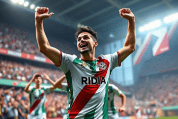 Sebastián Driussi celebrando un gol durante un partido con River Plate.