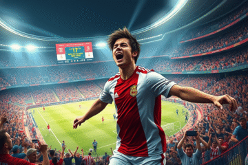 Franco Mastantuono celebra su gol en el Superclásico, marcando un hito como el jugador más joven de River Plate en anotar.