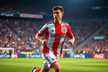 Franco Mastantuono, joven promesa de River Plate, destaca en el fútbol argentino y atrae la atención de clubes europeos.