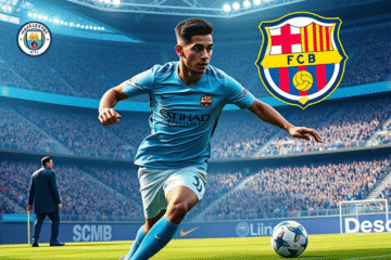 Julián Álvarez em ação, destacando seu talento e a trajetória no futebol, desde o River até o desejo do Barcelona.