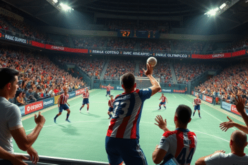 Jugadores de River Plate y Boca Juniors compiten en el primer Superclásico de balonmano.