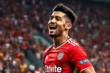 Thiago Acosta celebrando su gol en la Reserva de River Plate.