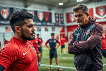 Entrenamiento de River Plate con Montiel en recuperación para la Copa Libertadores.