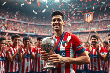 Julián Álvarez em ação pelo Atlético de Madrid, destaque da temporada com 29 gols e 7 assistências.