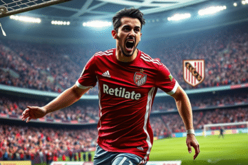 Nacho Scocco durante uma partida pelo River Plate, destacando-se como um atacante icônico e favorito da torcida.