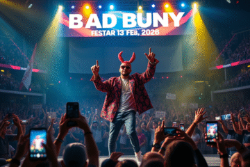 Bad Bunny regresando a Argentina para ofrecer un concierto en el Estadio Monumental, parte de su gira mundial.