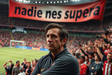 Guillermo Barros Schelotto durante el partido en el Estadio Monumental enfrentándose a River Plate.