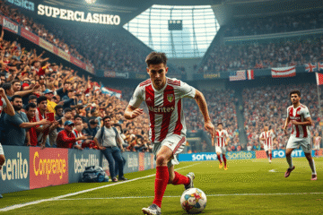 Manuel Lanzini en acción durante un partido, mostrando su notable mejora en el rendimiento con River Plate.