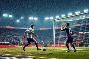 River Plate celebra su victoria 4-1 bajo la lluvia con Borja anotando un penal decisivo.