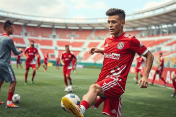 Lautaro Rivero, novo defensor do River Plate, em ação durante um jogo.