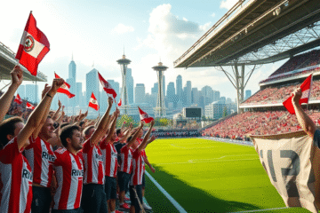 Estádio Lumen Field pronto para o Mundial de Clubes 2025 com expectativa dos fãs do River Plate.