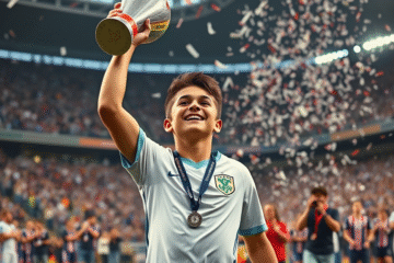 Ignacio Schor celebra a vitória do Platense no Torneio Apertura 2025 após marcar o pênalti decisivo.