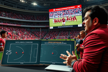 Marcelo Gallardo em coletiva de imprensa comentando sobre Franco Mastantuono