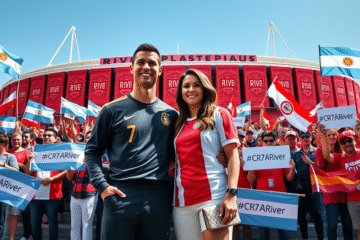 Imagem de Cristiano Ronaldo com uniforme do River Plate