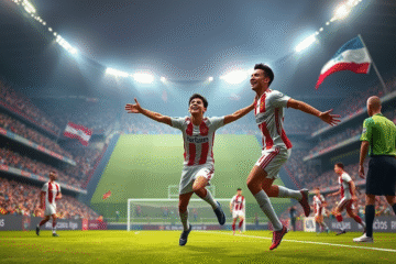 Jogadores do River Plate comemoram após marcar gol contra Aldosivi.