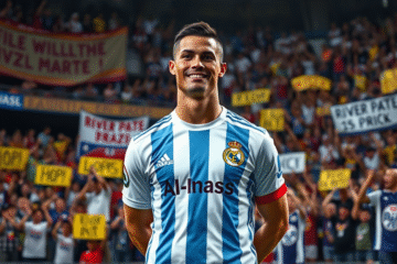 Cristiano Ronaldo em uniforme do Al-Nassr após decisão de não ir para o River Plate