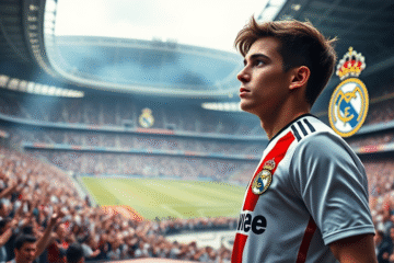 Franco Mastantuono assinando contrato com o Real Madrid