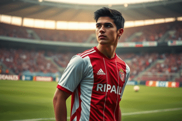 Oswaldo Valencia em ação durante um jogo pelo River Plate antes de seu empréstimo insatisfatório ao Cúcuta Deportivo.