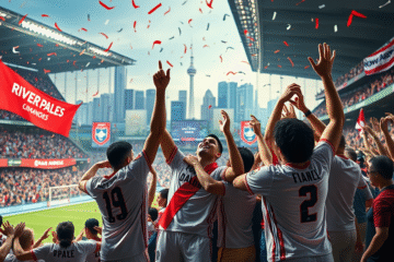 River Plate celebrando su victoria en el Mundial de Clubes 2025 ante Urawa Red Diamonds.