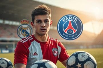 Franco Mastantuono, jovem promessa do futebol argentino, atraindo o interesse de grandes clubes como Real Madrid e PSG.