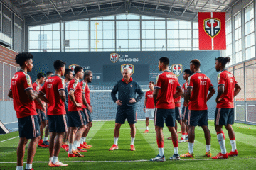 River Plate em treinamento visando o confronto no Mundial de Clubes contra o Urawa Red Diamonds.