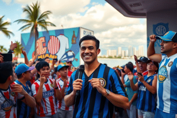 Ronaldo Nazário em evento da FIFA durante o Mundial de Clubes