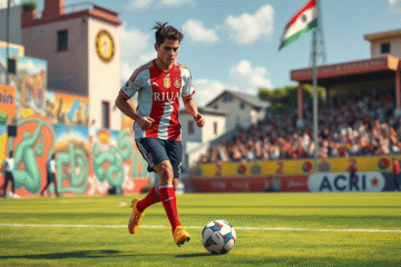 Bautista Dadín, jugador joven de River Plate, entrenando en la cancha
