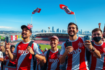 Torcedores do River Plate animados com a estreia no Mundial de Clubes 2025 e aguardando os ingressos digitais.