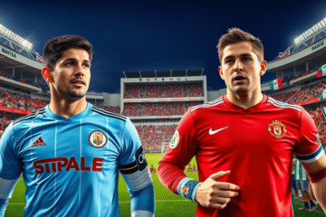 Imagen de los arqueros Esteban Andrada y Santiago Mele de Monterrey antes del partido contra River Plate.