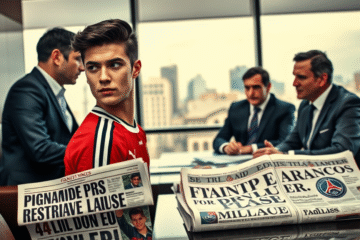 Franco Mastantuono, jogador do River Plate, em destaque nas negociações com Real Madrid e PSG.