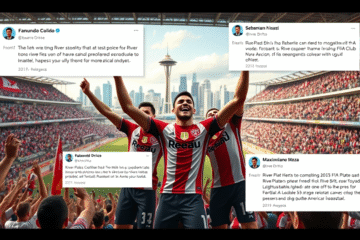 Jugadores de River Plate celebran su victoria en el Mundial de Clubes 2025