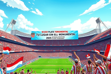 Estádio Monumental do River Plate com torcedores nas arquibancadas