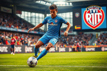 Imagem de Lautaro López, jogador de futebol argentino, em ação no campo.