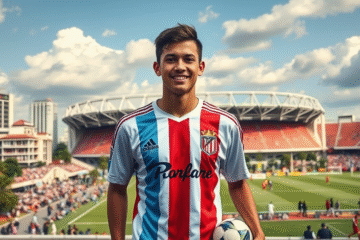 Santiago Espíndola celebrando su victoria con la Selección Argentina en un torneo juvenil