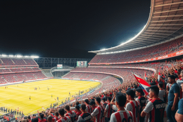 Imagen del partido entre River Plate y Libertad en la Copa Libertadores 2025