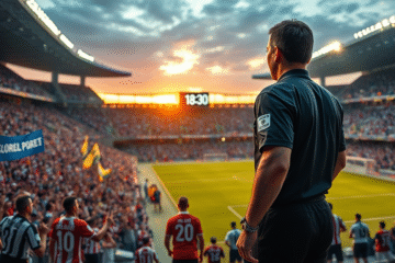 Nazareno Arasa en un partido anterior dirigiendo a River Plate