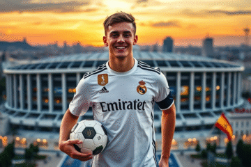 Franco Mastantuono firmando contrato con Real Madrid