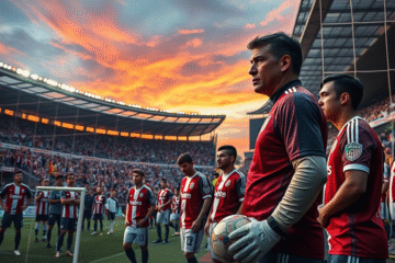 Jugadores de River Plate en preparación para el partido de ida en la Copa Libertadores 2025.