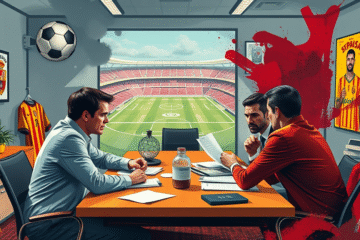 Imagen de Mariano Closs criticando la gestión de transferencias de Racing en un partido de fútbol.