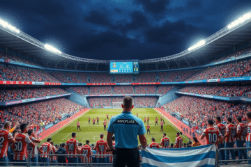 Jugadores de River Plate entrenando en el Estadio Monumental antes del partido contra Godoy Cruz