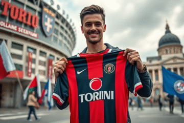 Imagen de Giovanni Simeone en su presentación con el equipo de Torino