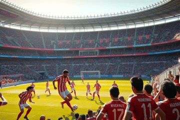 River Plate enfrentando a Independiente en un emocionante partido de fútbol