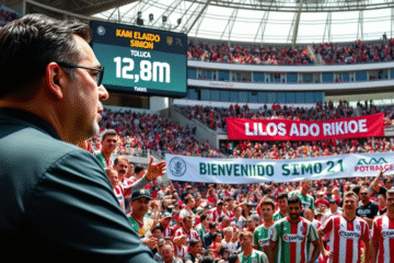 Santiago Simón en un partido de fútbol con la camiseta de River Plate