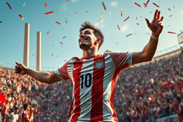 Thiago Acosta en acción durante un partido con River Plate