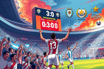 Jugador de River Plate en acción durante un partido crucial en agosto.