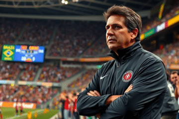 Hernán Crespo dirigiendo un partido desde la línea de banda, mostrando su liderazgo y estilo como entrenador.