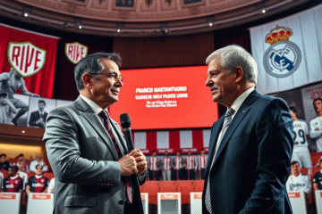 Jorge Brito y Florentino Pérez intercambiando elogios futbolísticos