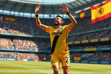 Andrés Herrera celebrando un gol con Columbus Crew