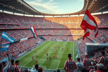 Jugadores de River Plate preparándose para enfrentar a Independiente en el Estadio Libertadores de América