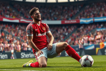 Germán Pezzella lesionado durante un partido de fútbol